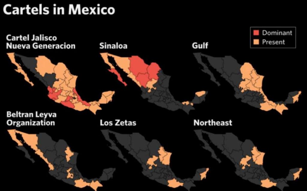 Lugares con más narcotráfico en México.